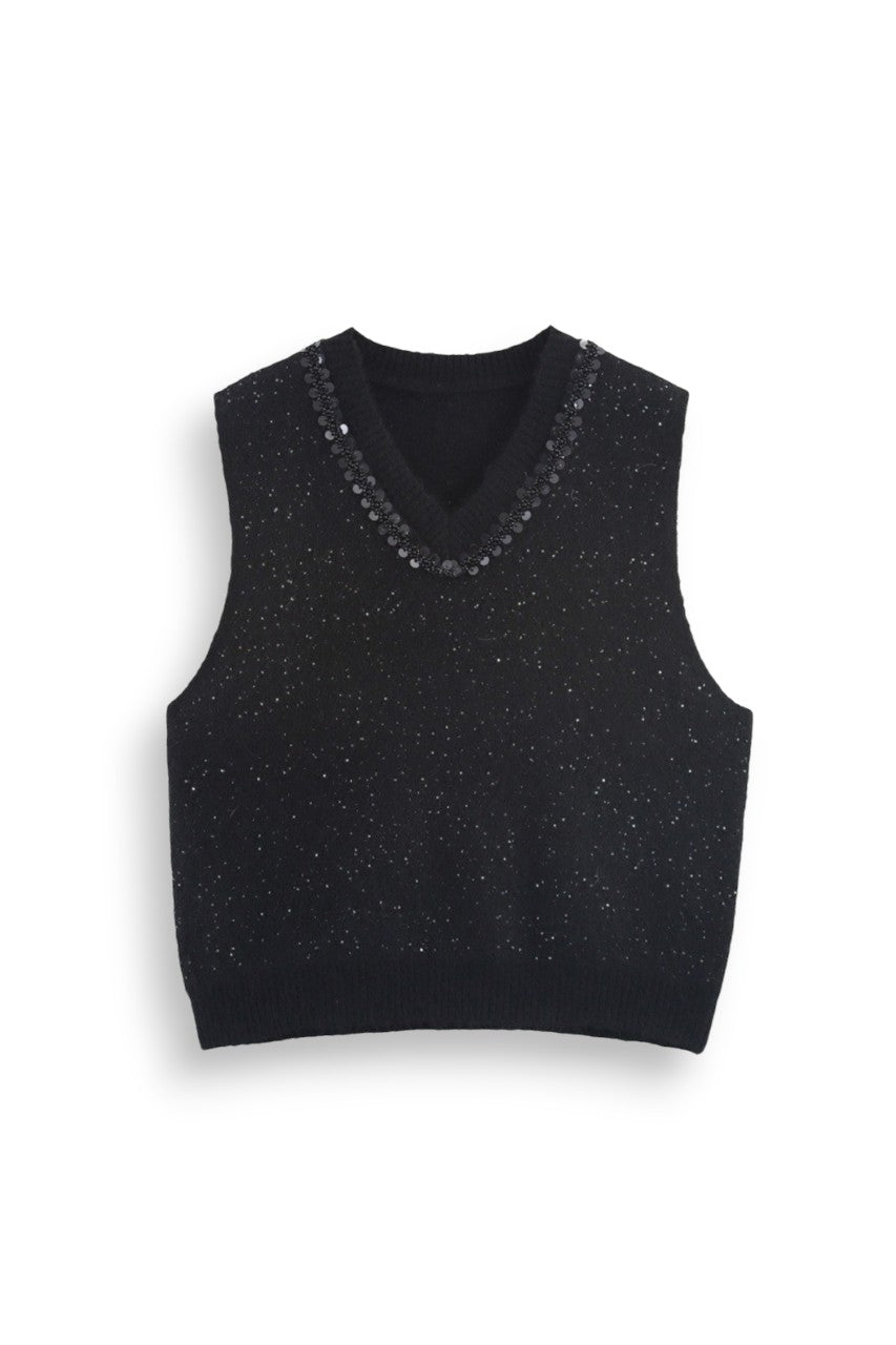 Rhinestone Embellished Vest