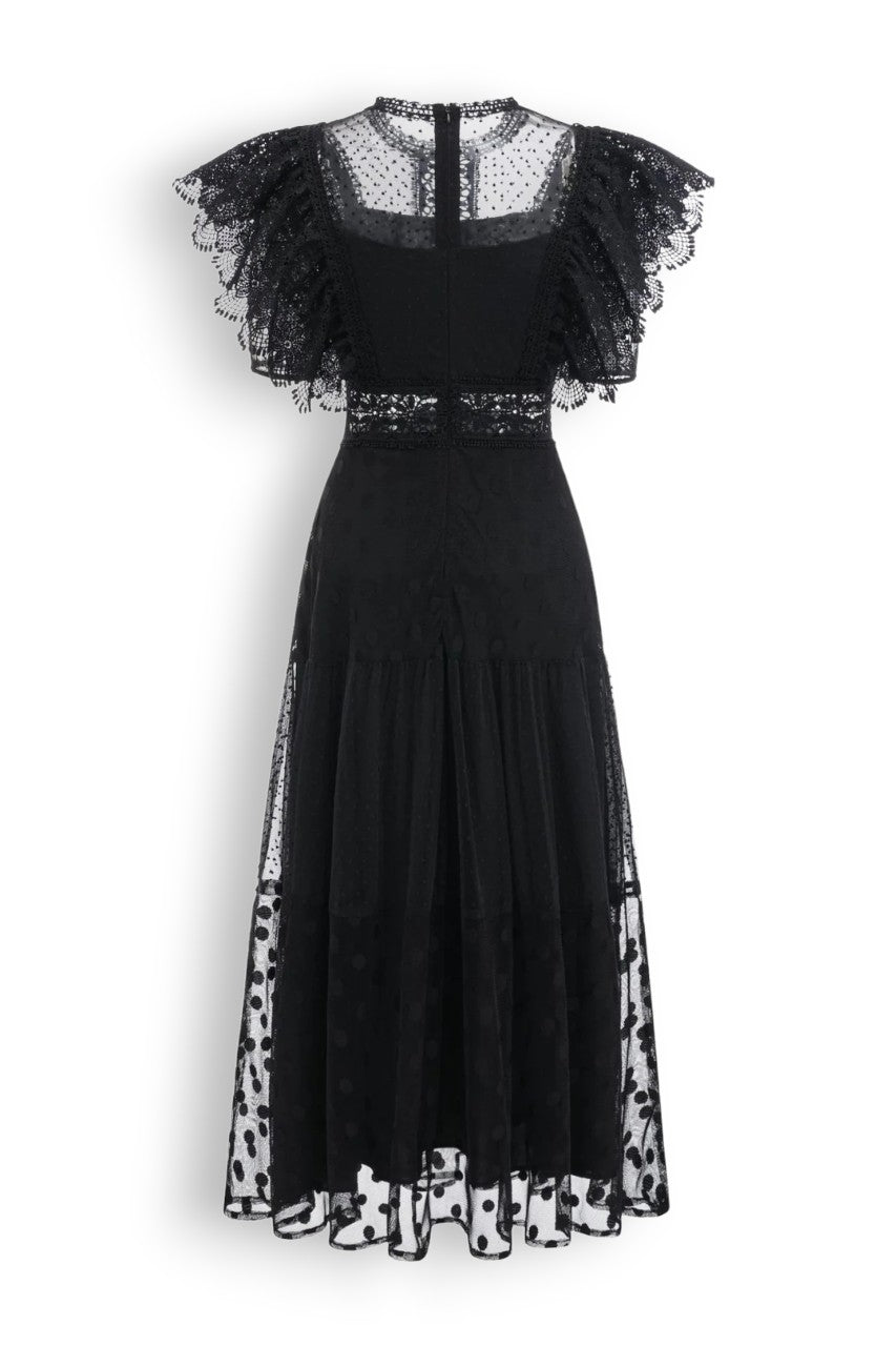 Black Polka Dot Long Dress