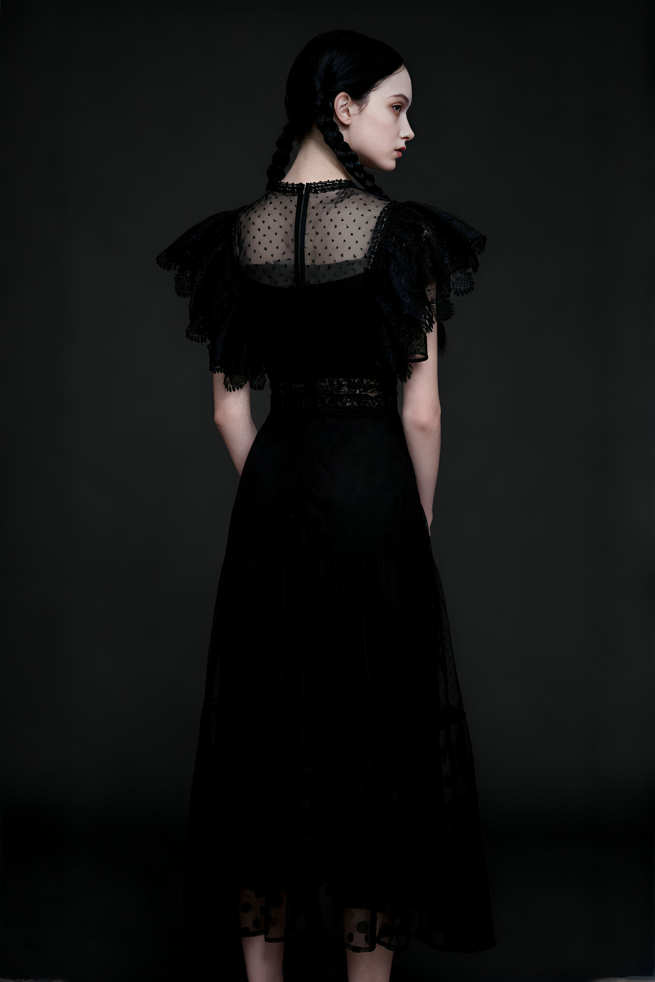 Black Polka Dot Long Dress