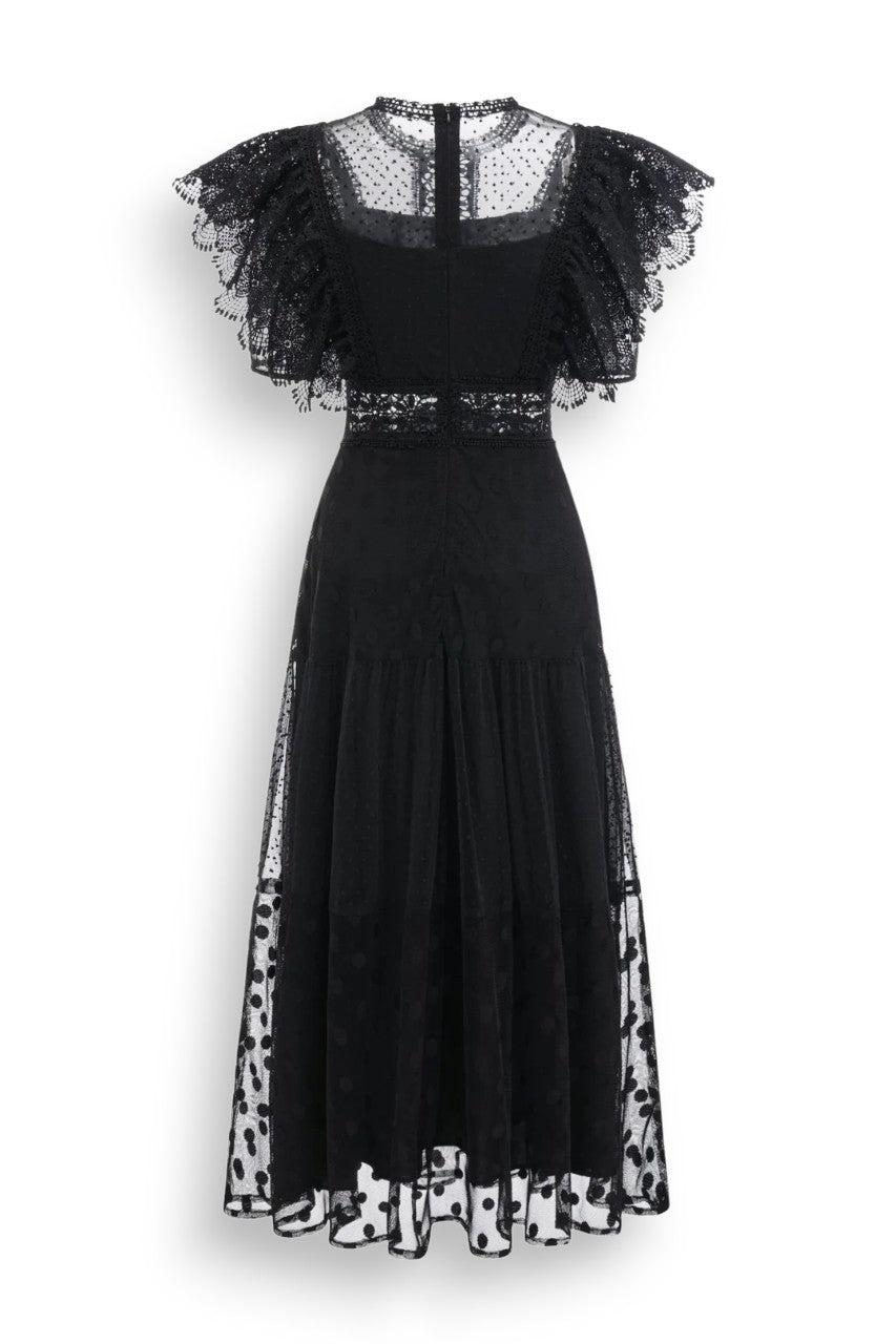 Black Polka Dot Long Dress