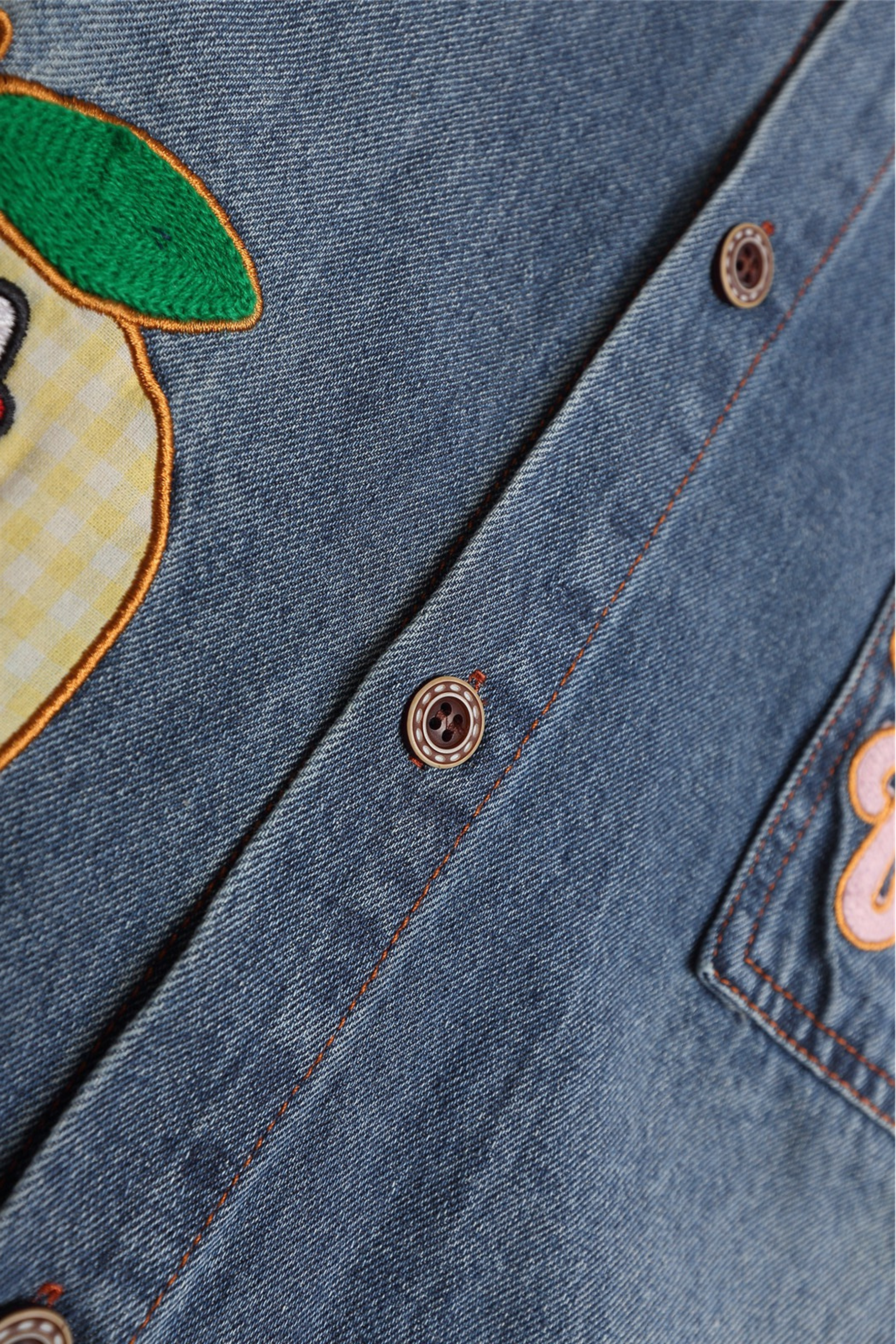 Hello Kitty Embroidery Oversized Denim Shirt