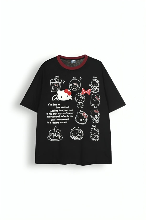 Hello Kitty Oversized Printed T-Shirt