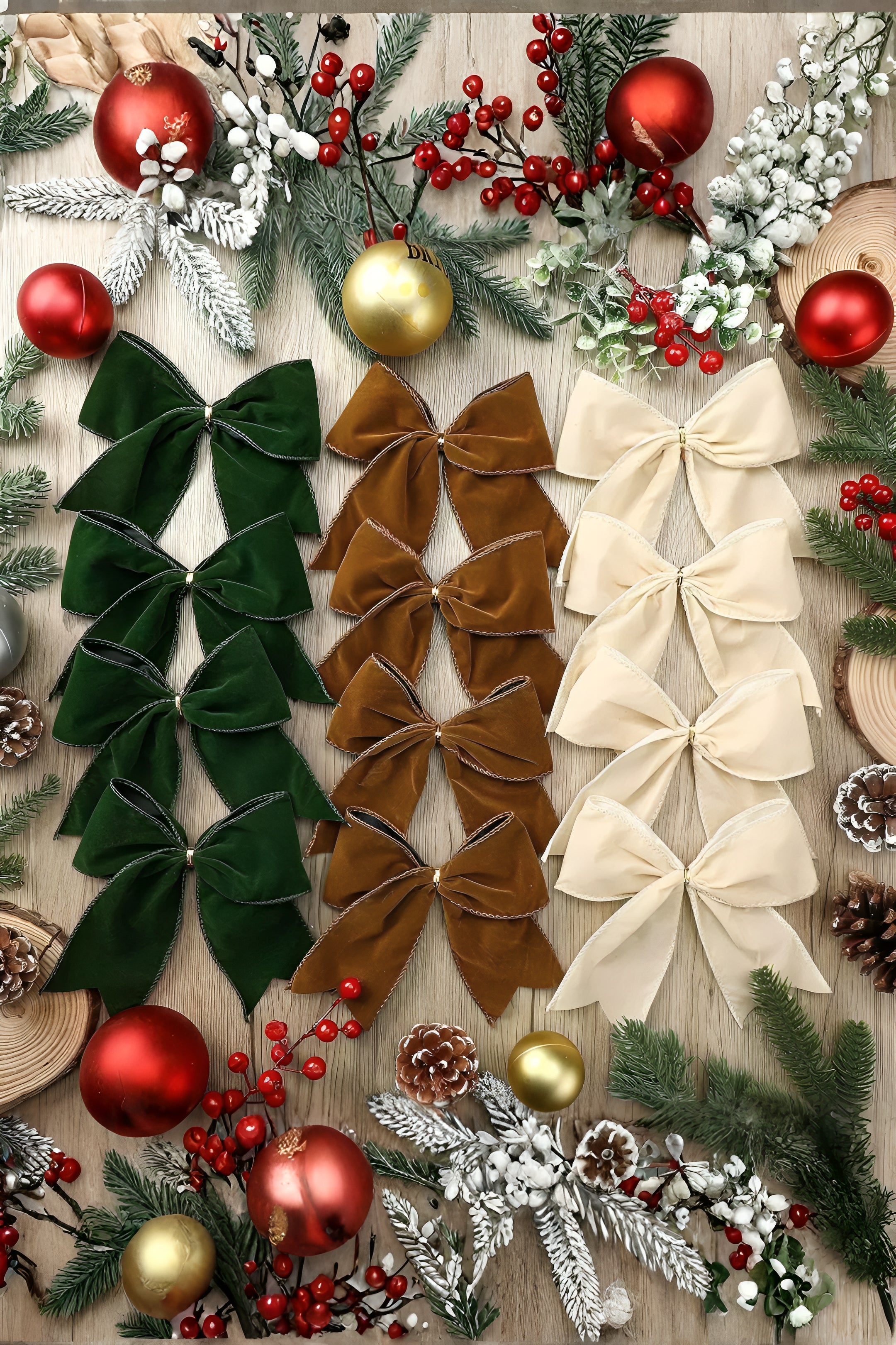 Velvet Bow Set (3-Piece)