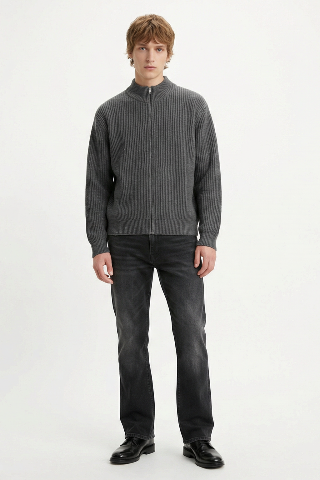 Reg Fit Cardigan with Zipper