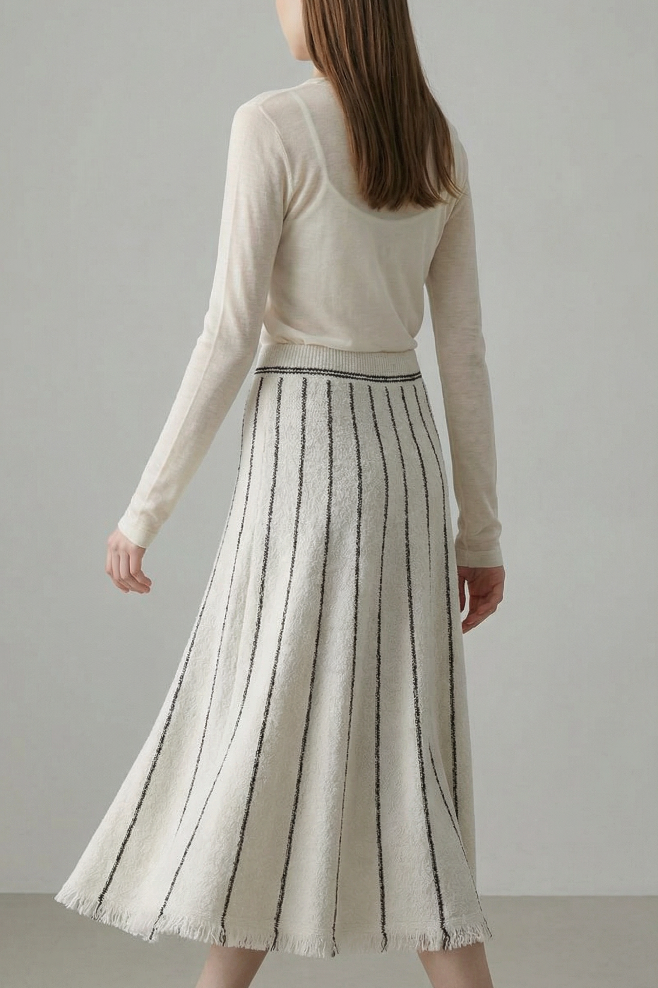 Striped Knit Maxi Skirt