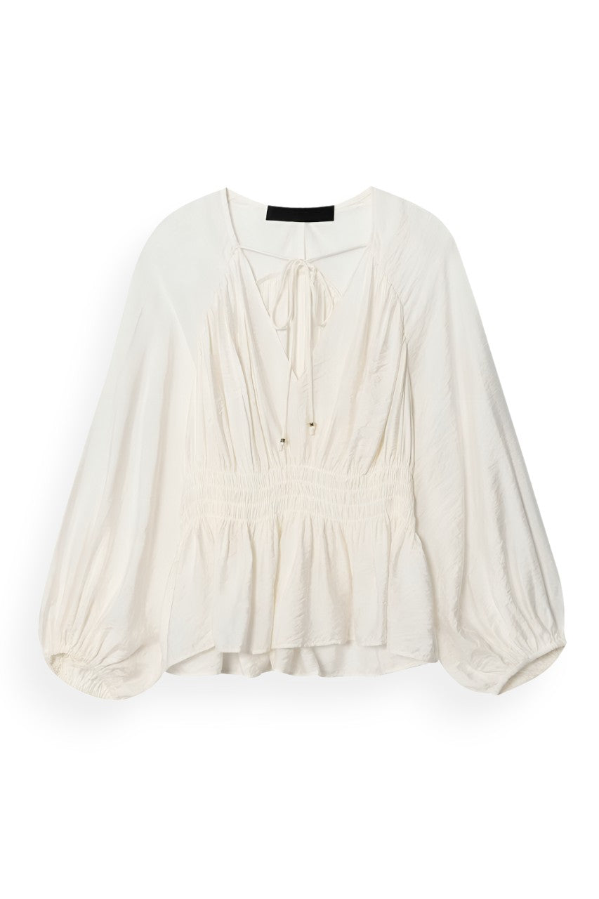 Drawstring Poplin Blouse