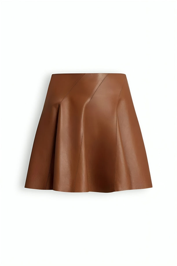 Rich Brown Coated Skirt