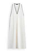 Trim V Neck Beach Dress