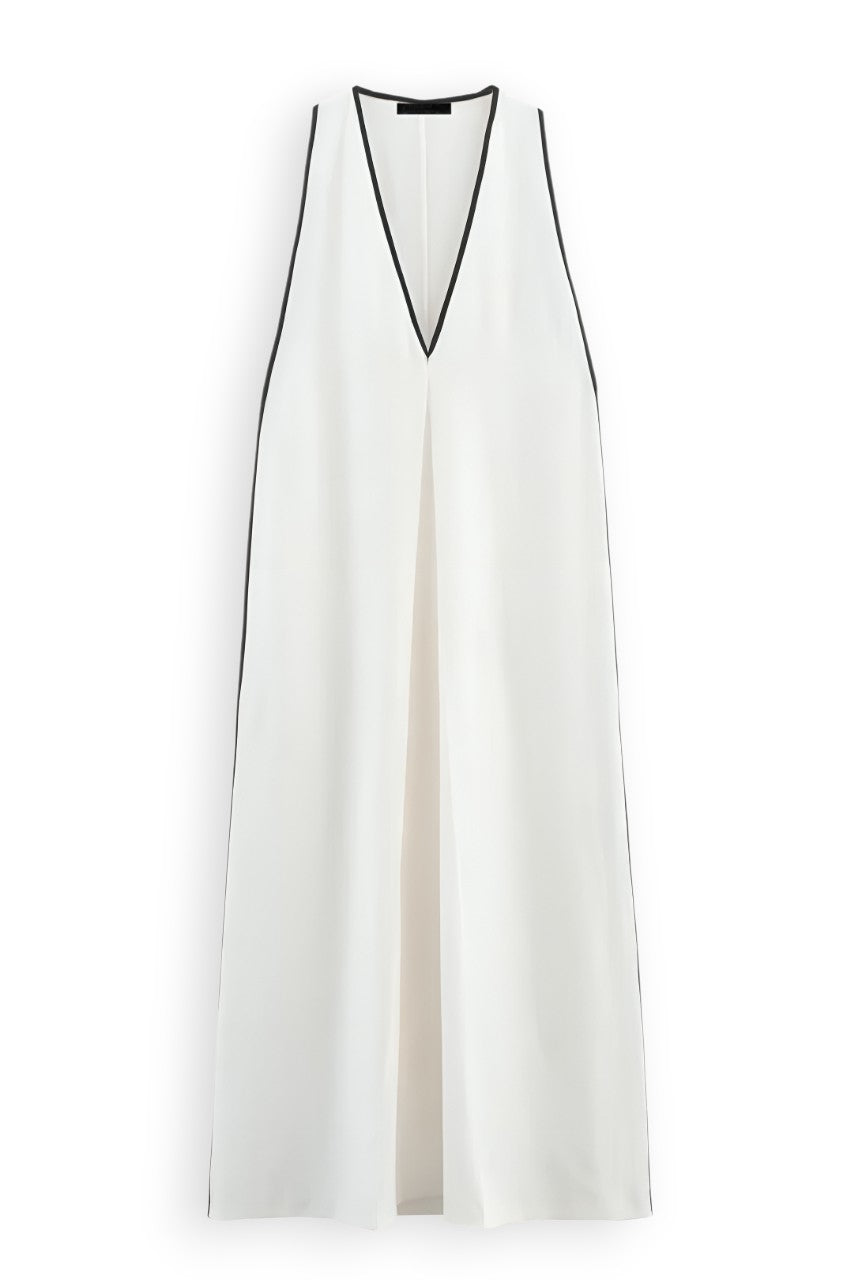 Trim V Neck Beach Dress