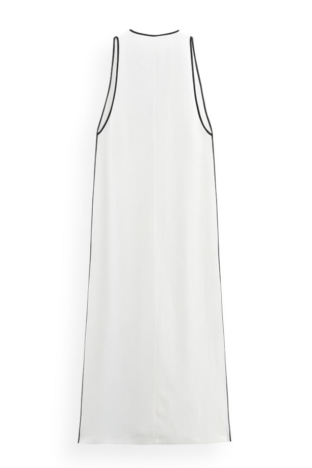Trim V Neck Beach Dress