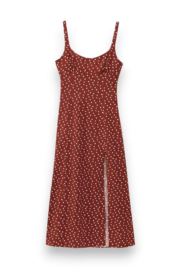 Polka Dot Maxi Strap Dress