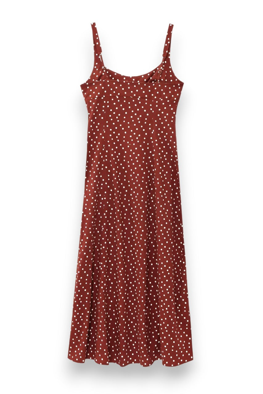 Polka Dot Maxi Strap Dress