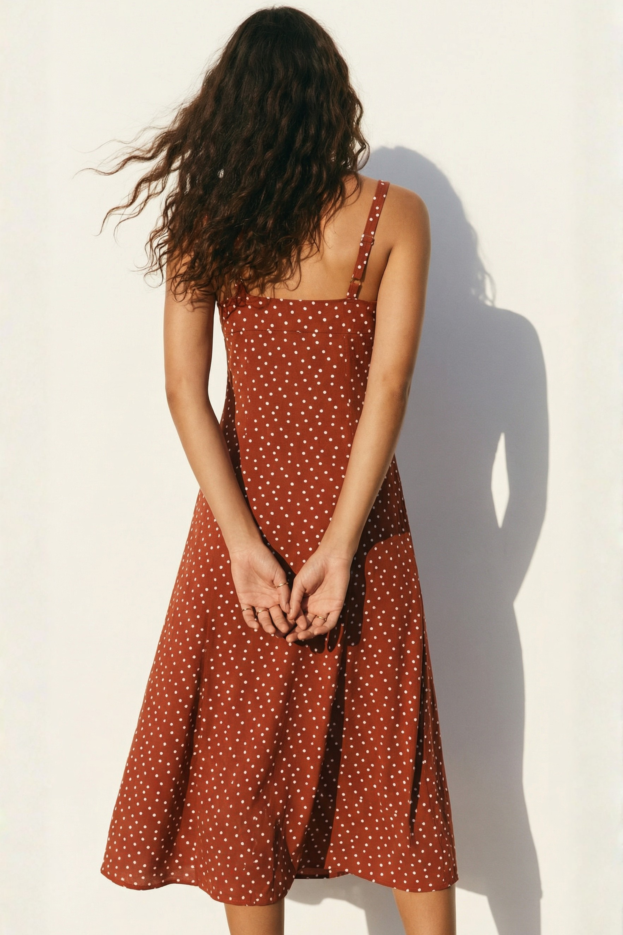 Polka Dot Maxi Strap Dress