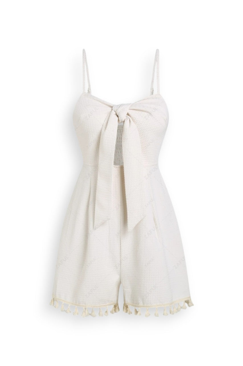 Textured Bowtie Jumpsuit