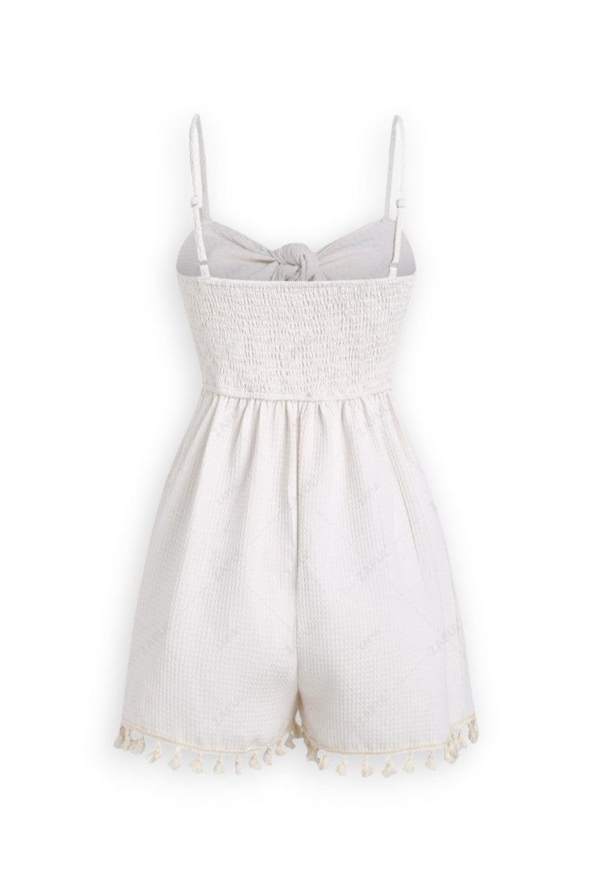 Textured Bowtie Jumpsuit