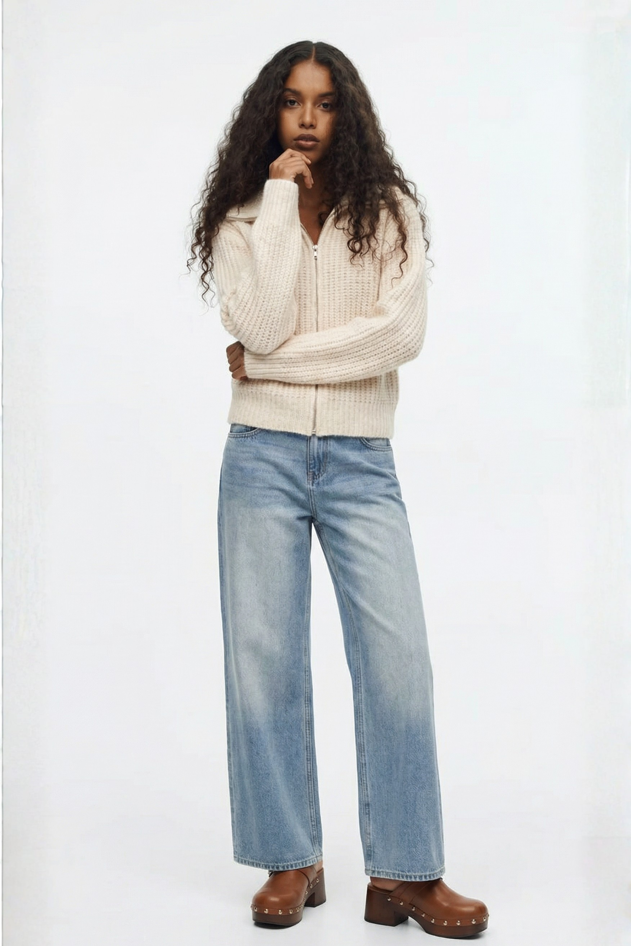 High Waist Washed Jeans