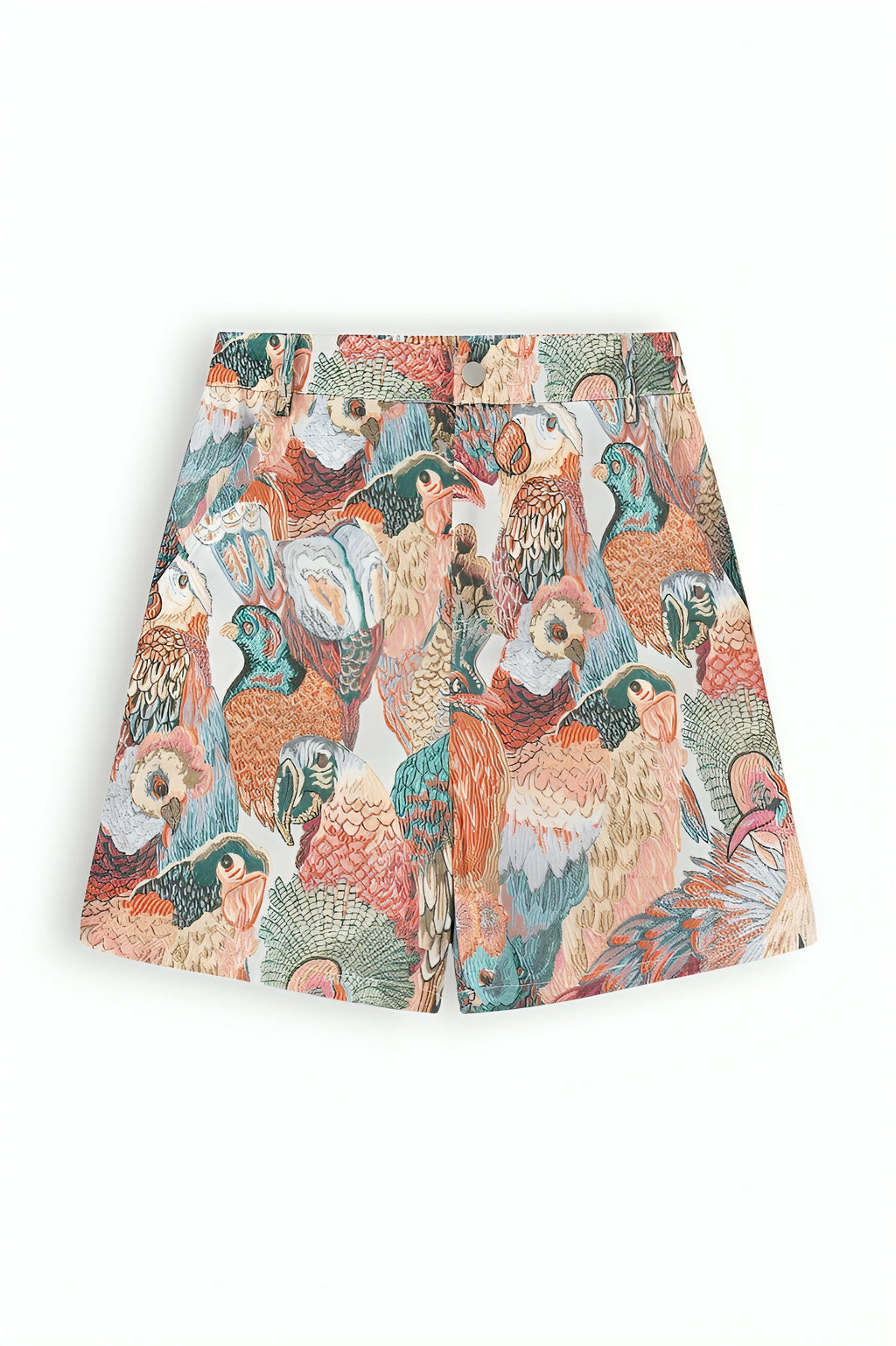 Peacock Embroidered Shorts