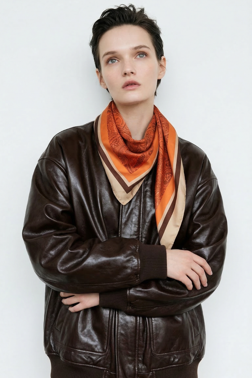 Paisley Orange Scarf