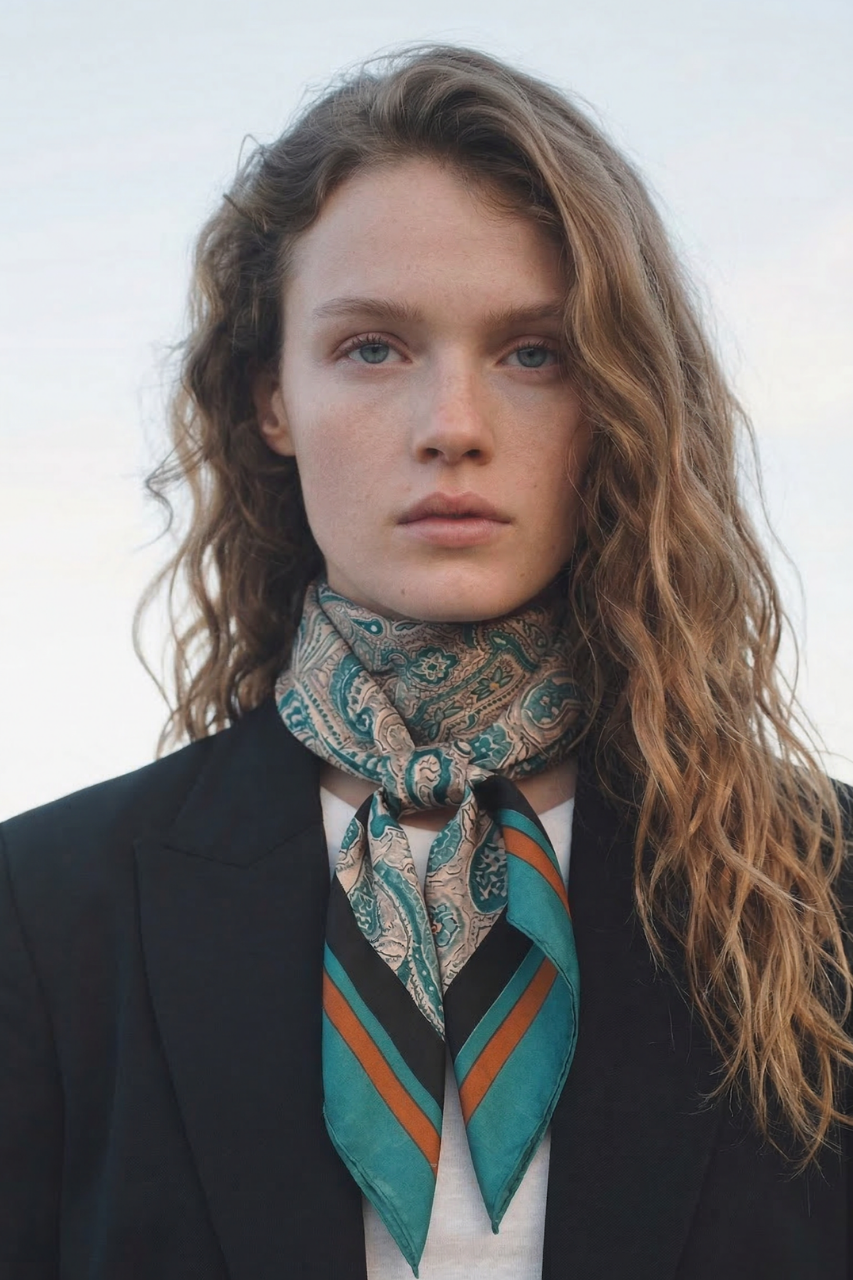 Paisley Green Scarf