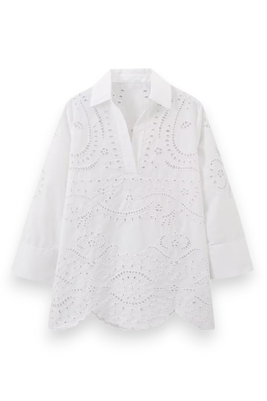Embroidered Top and Short Set