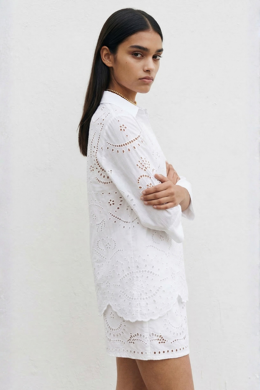 Embroidered Top and Short Set
