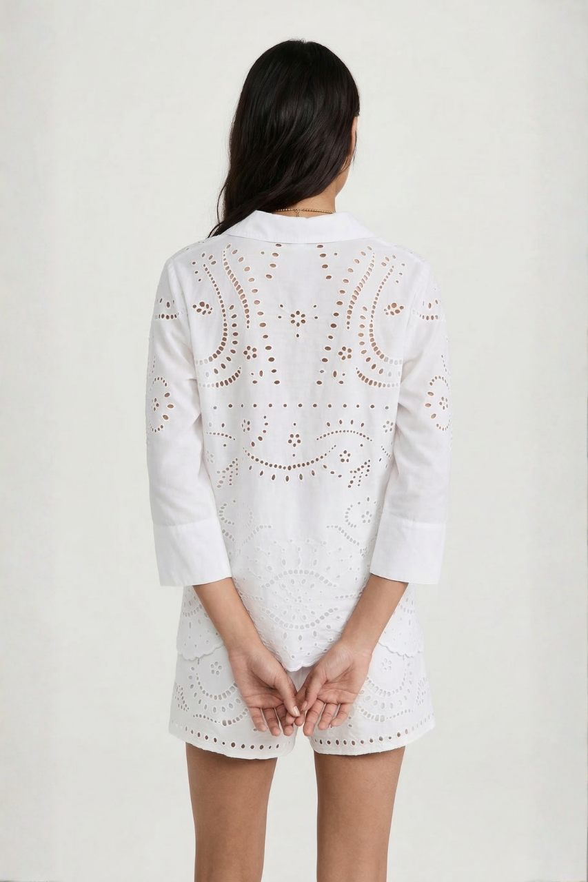 Embroidered Top and Short Set