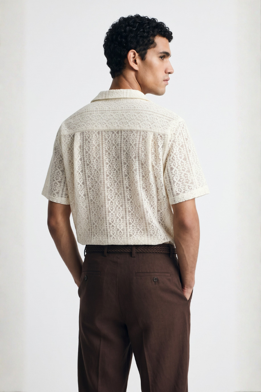 Tropical Tree Knit Resort Shirt