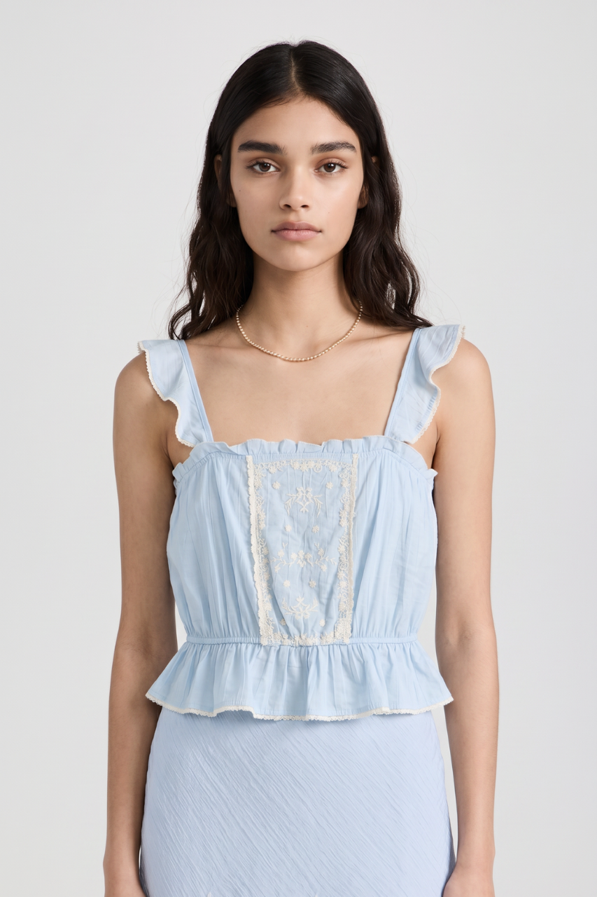 Lace Trimmed Tank Top