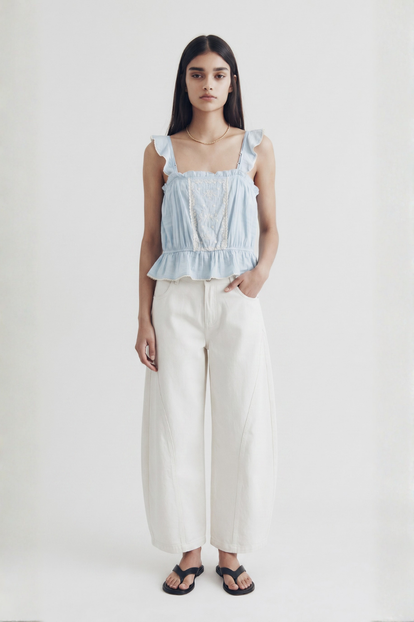 White Straight Leg Jeans