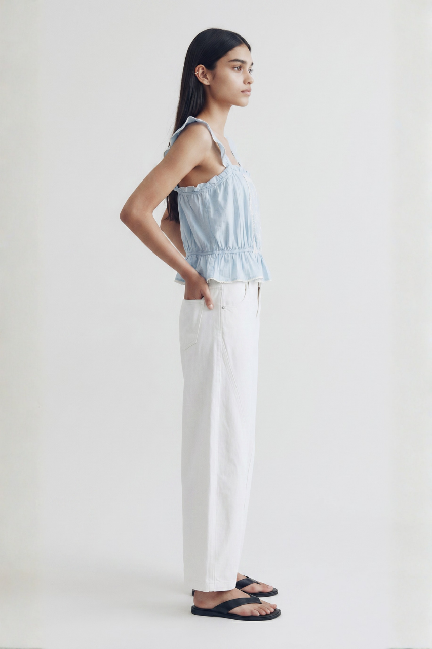 White Straight Leg Jeans