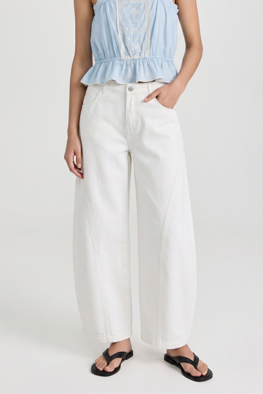 White Straight Leg Jeans