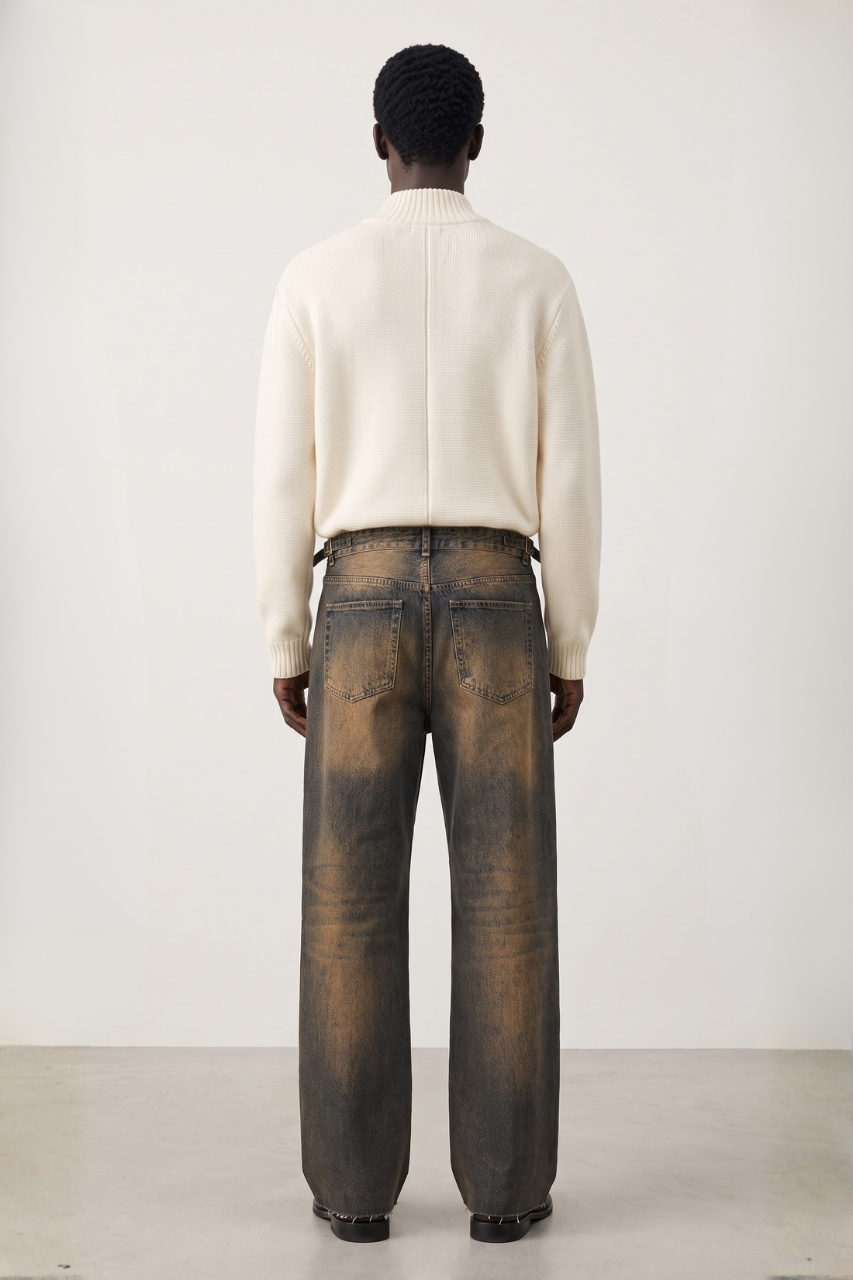 Vintage Washed Wide Leg Jeans