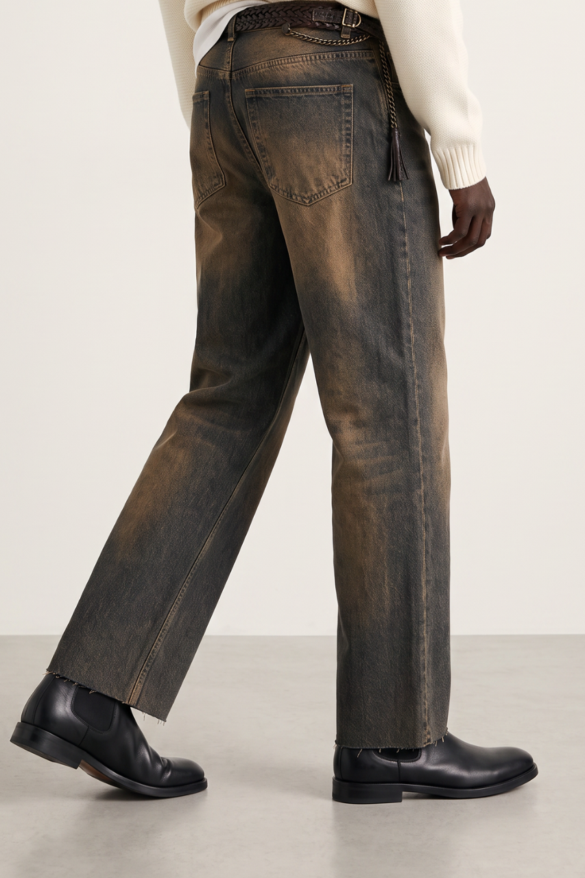 Vintage Washed Wide Leg Jeans
