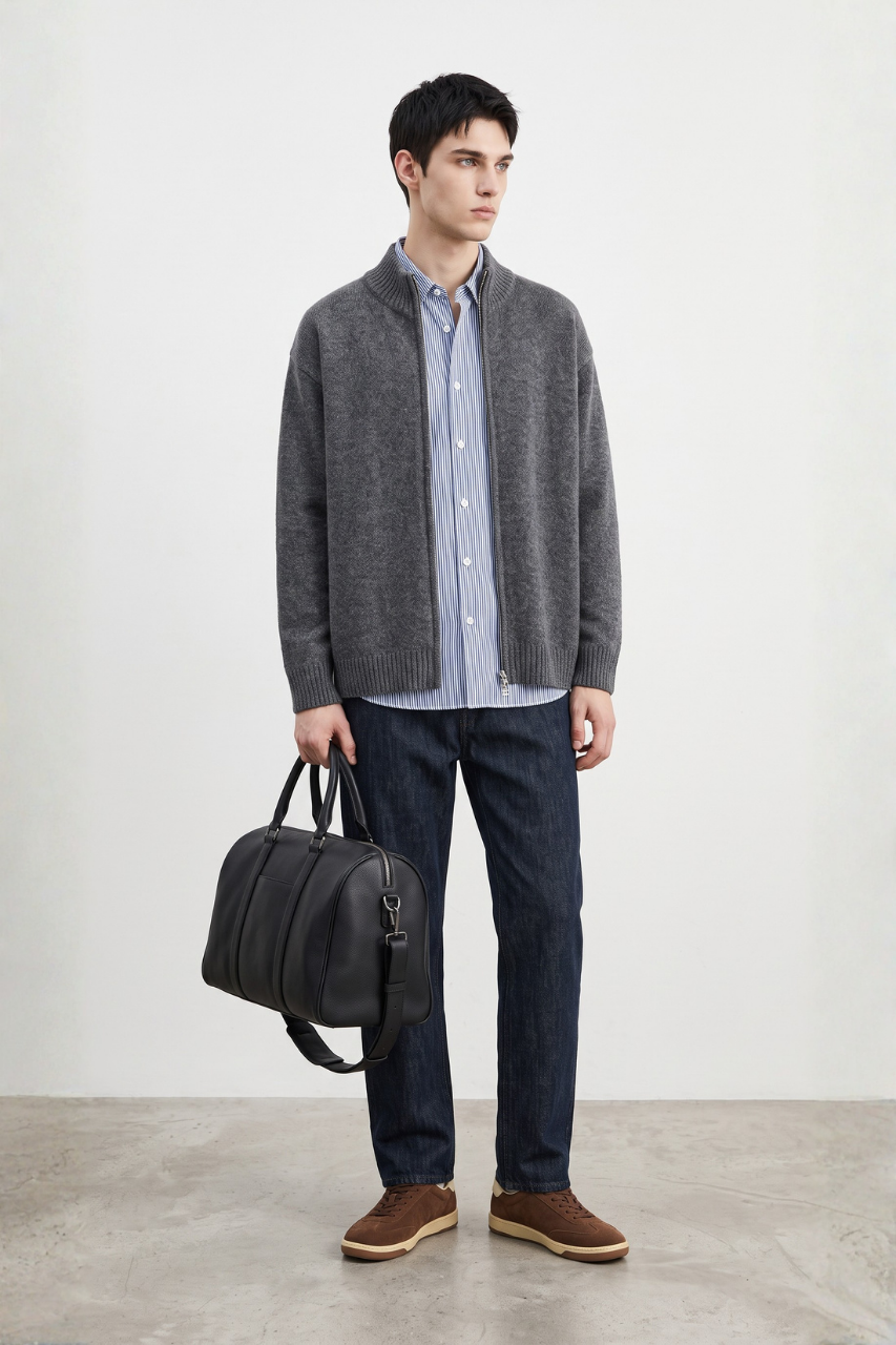 Textured Knit Cardigan Sweater