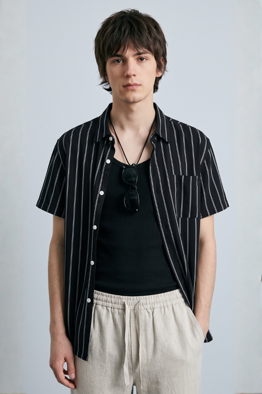 Striped Mesh Shirt