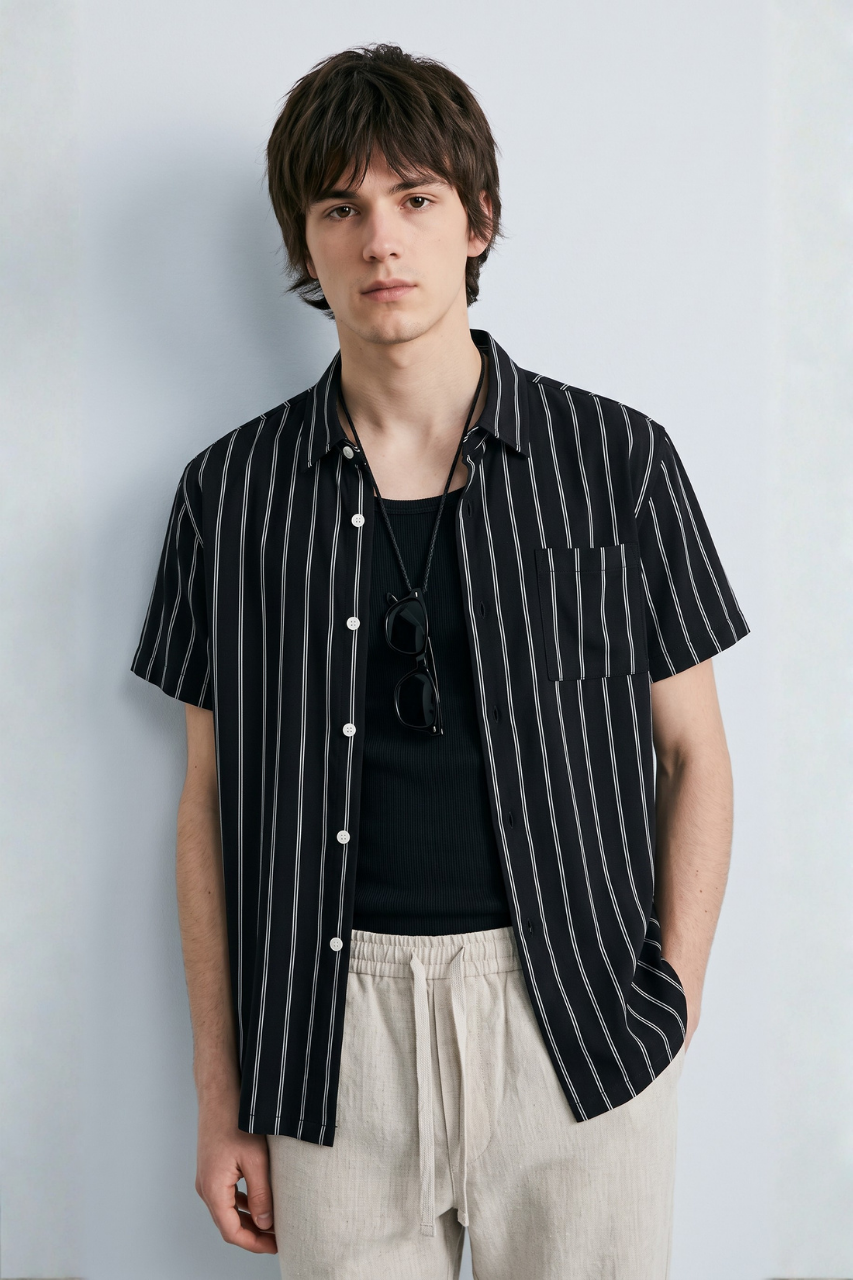 Striped Mesh Shirt