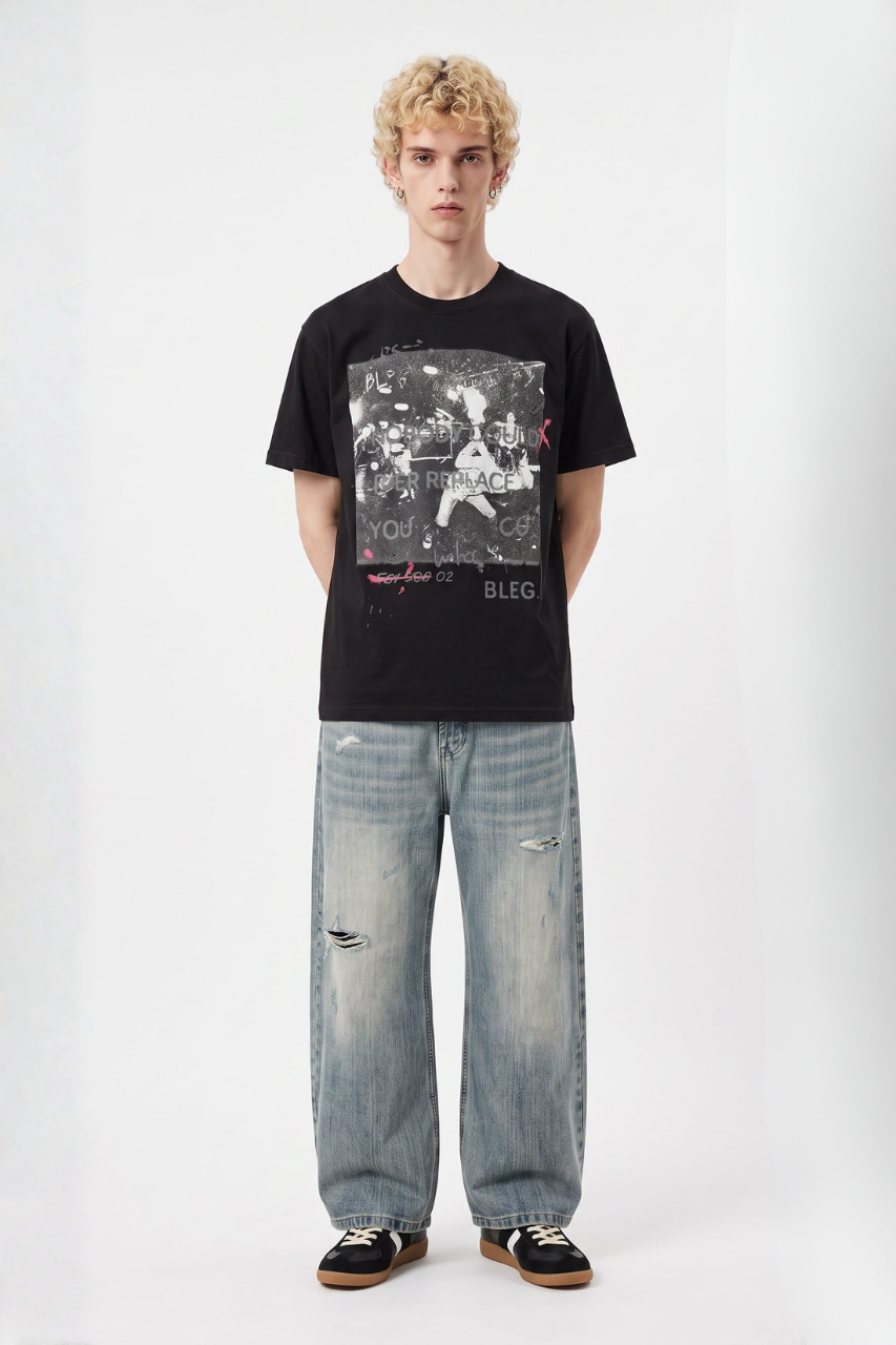 Oversized Graphic Cotton T-Shirt
