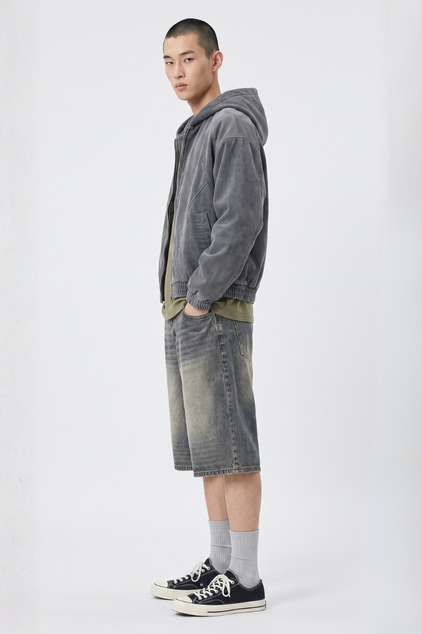 Loose Fit Denim Shorts