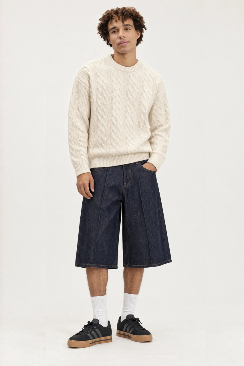 Regular Fit Cable Knit Sweater