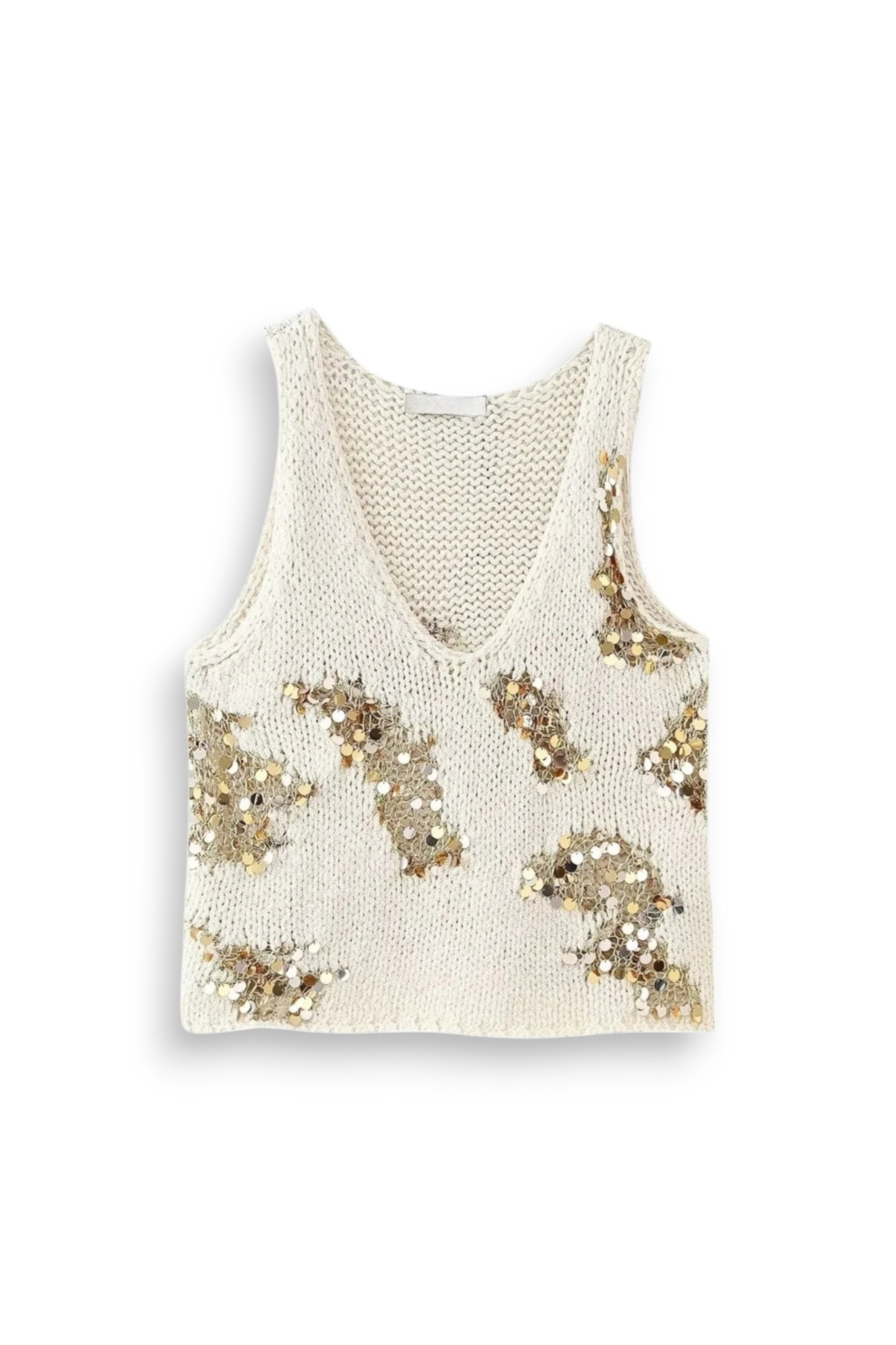 Sequin knitted vest top