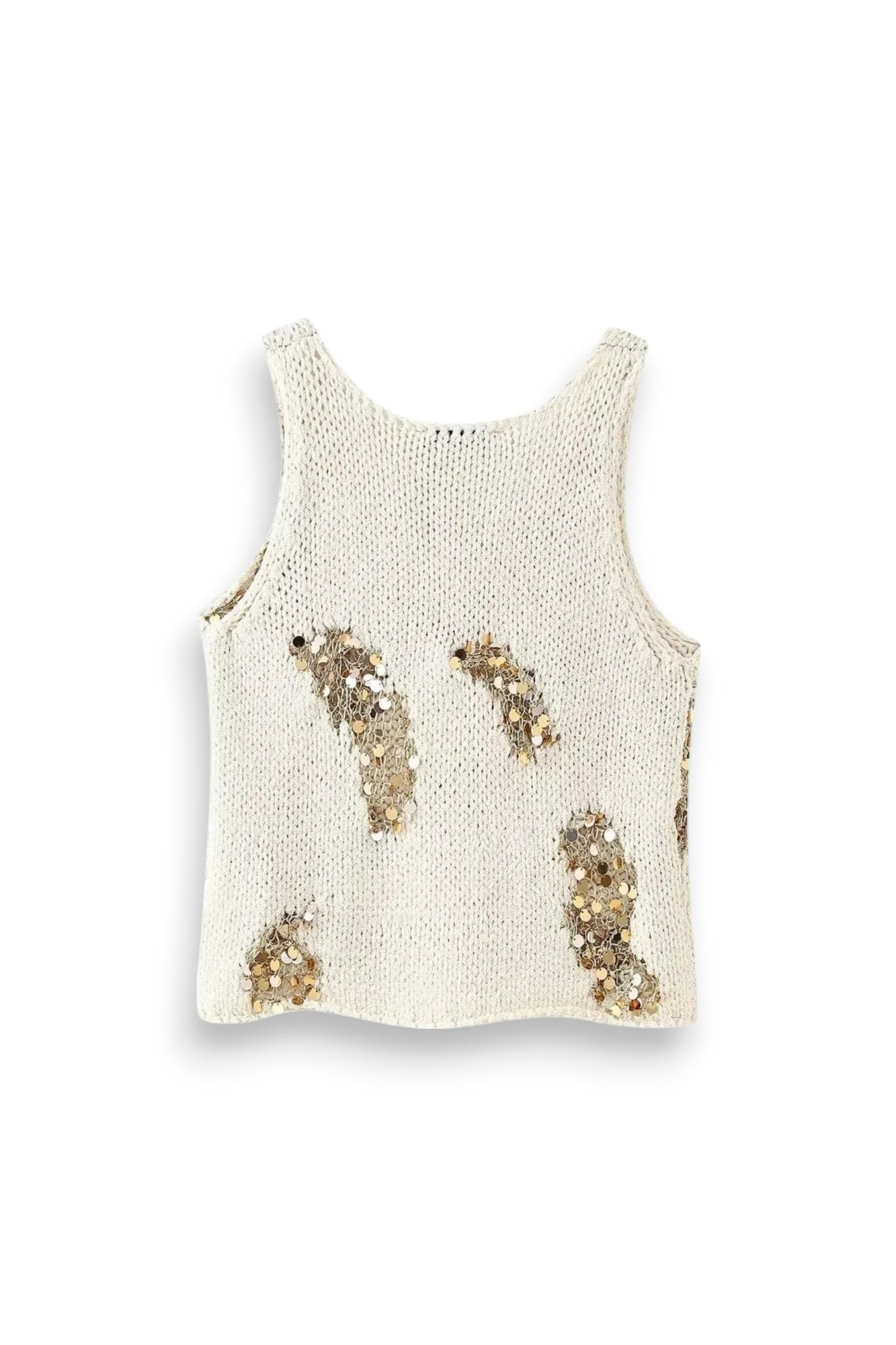 Sequin knitted vest top