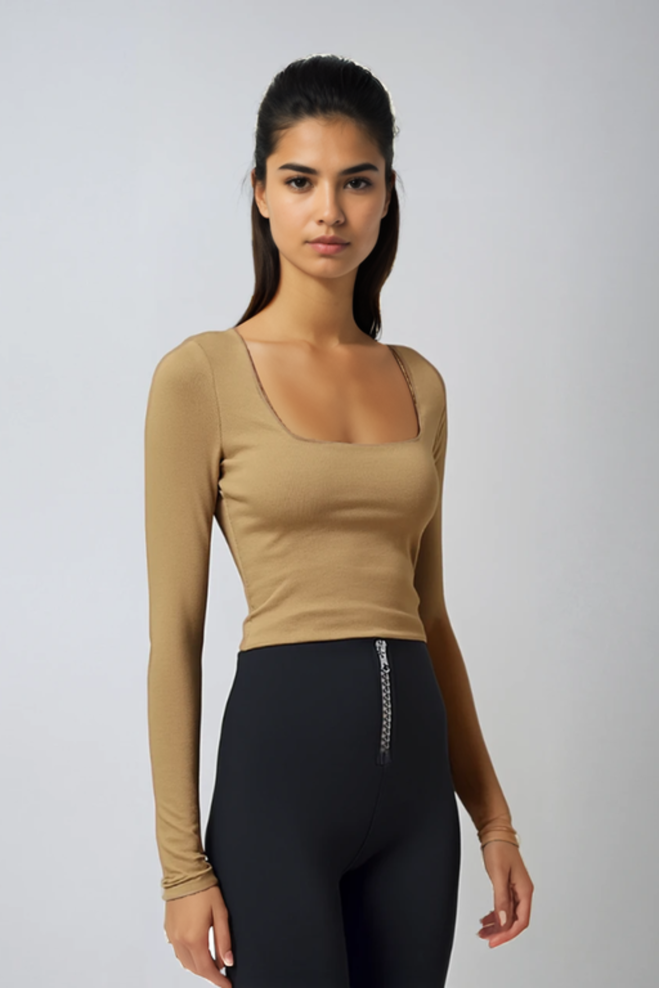 Square Neck Ribbed Top