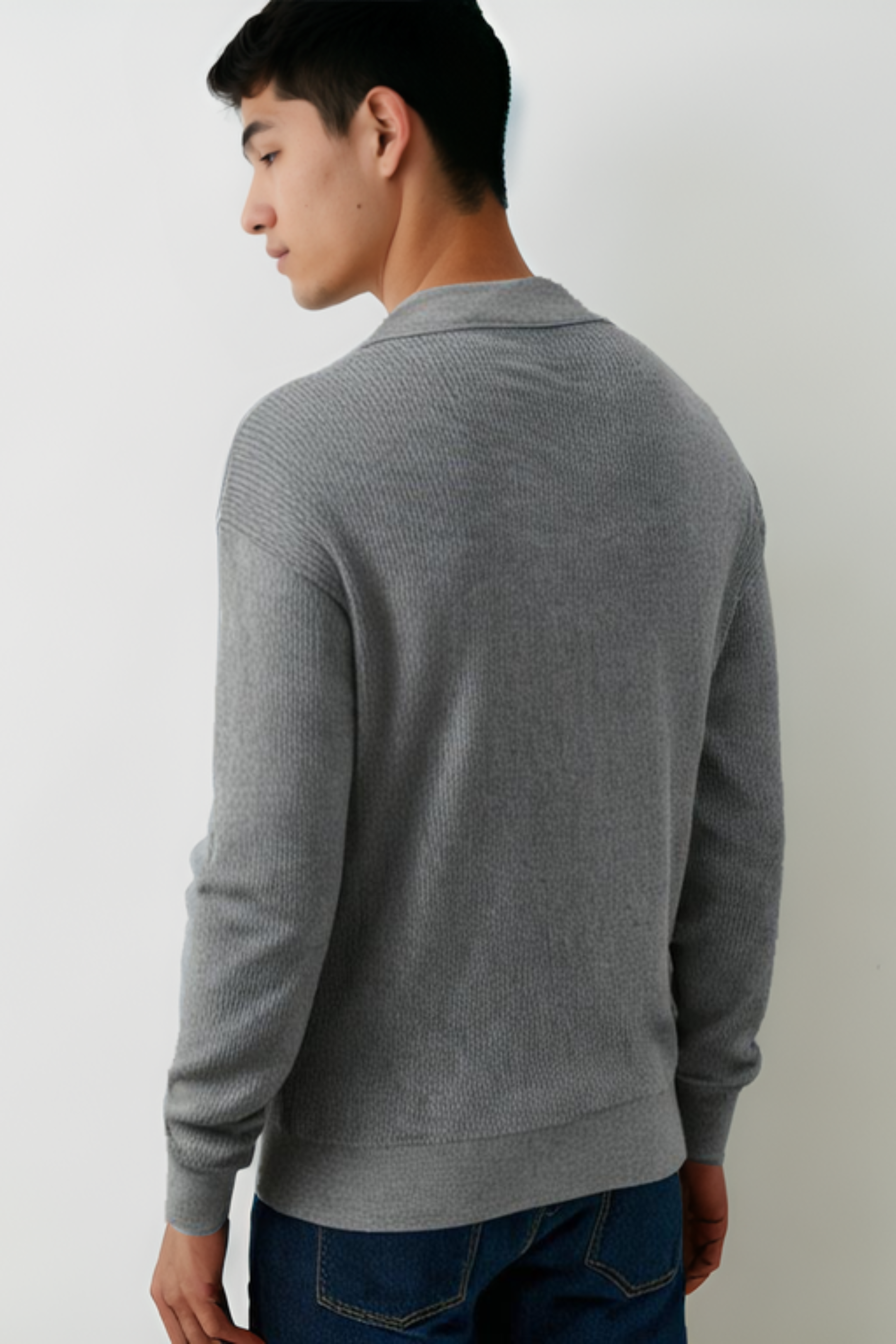 Slim Fit Polo Knit Sweater