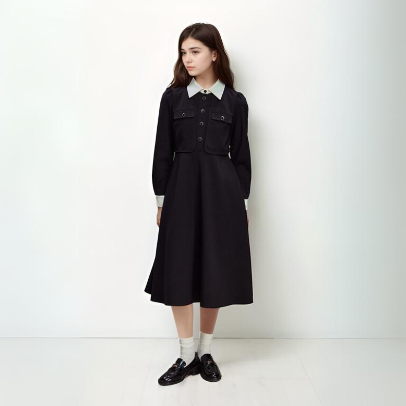 Wednesday Addams Inspired Retro Two-Piece Dress