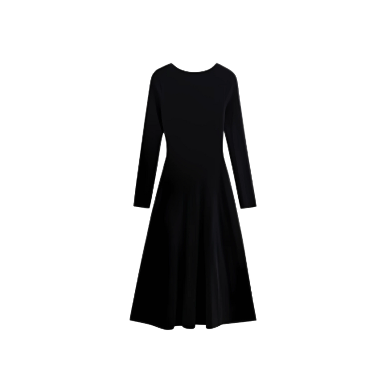 Morticia Addams Inspired Off-Shoulder Black Knit Dress