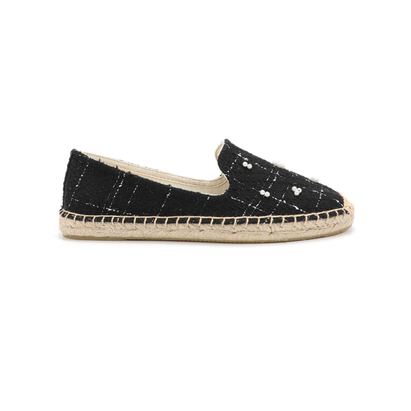 Pearl Checkered Espadrille Flats