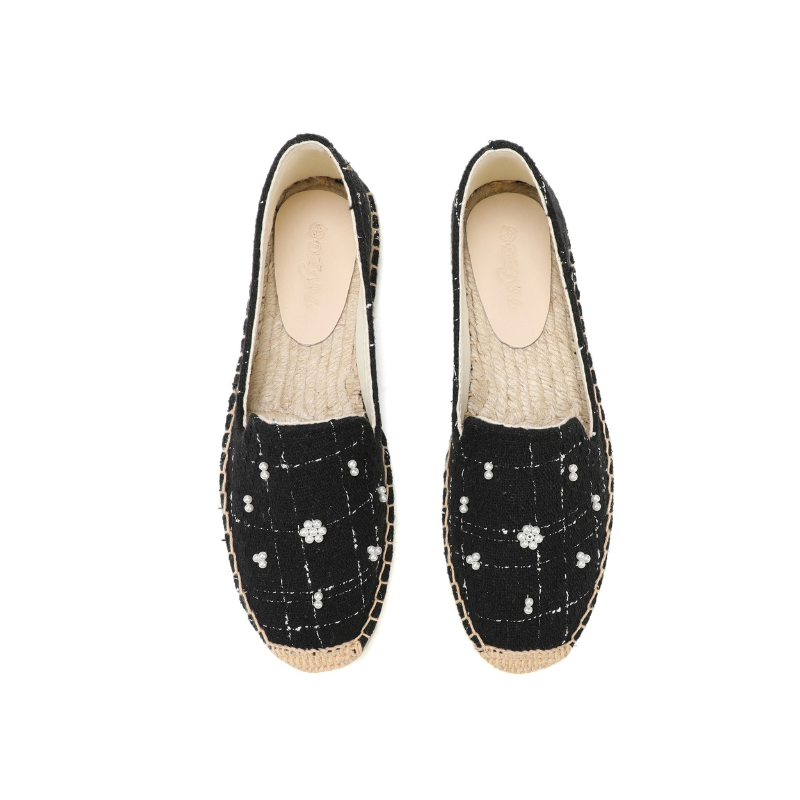 Pearl Checkered Espadrille Flats