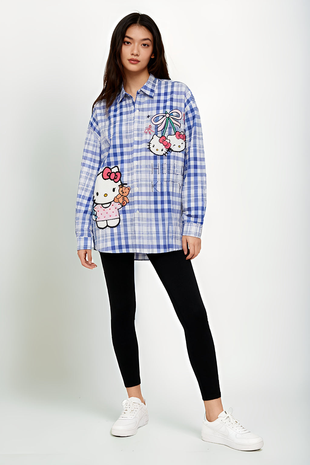 Hello Kitty Plaid Cotton Shirt