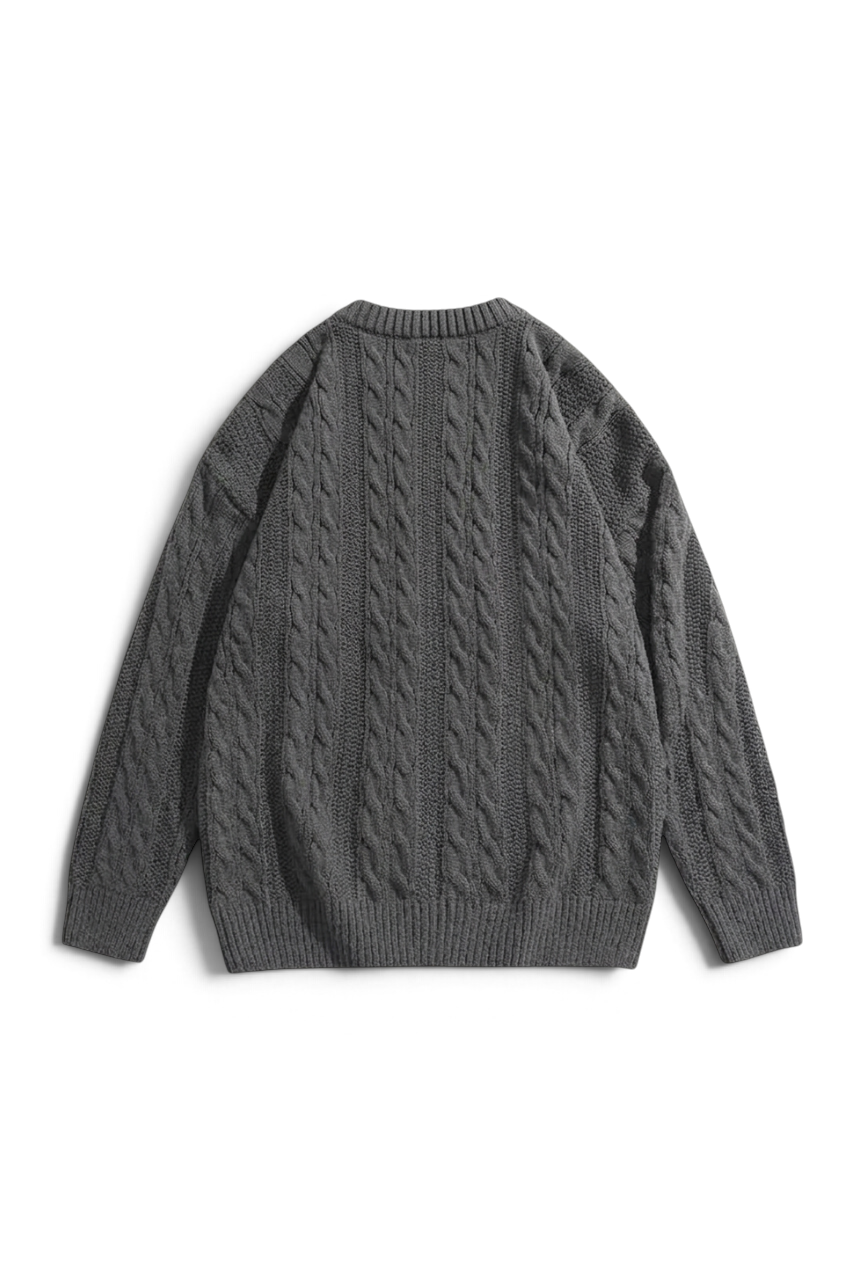 Regular Fit Cable Knit Sweater