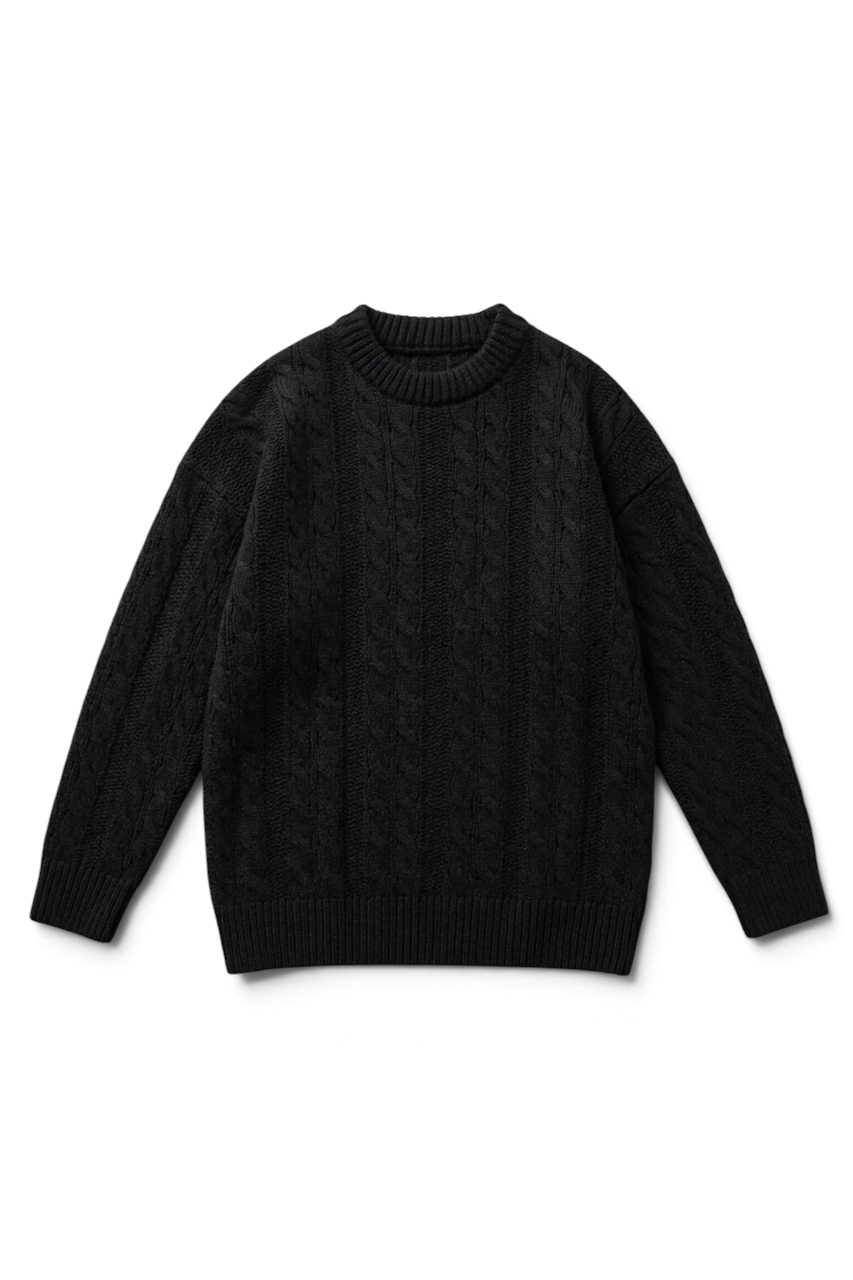 Regular Fit Cable Knit Sweater